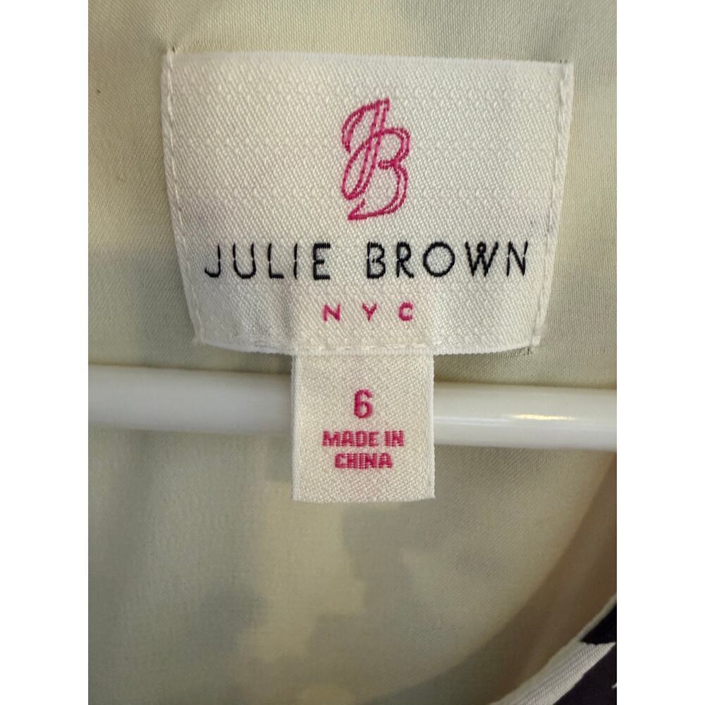 Julie Brown NYC 100% Silk Dress Size 6 Black White Houndstooth Pink Trim Shift - Picture 4 of 7